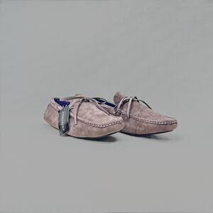 Bonafini Women’s Gray Suede Moccasins - Size 10